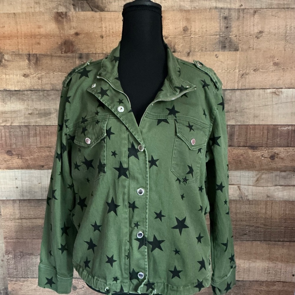 Jou Jou Olive Star Utility Jacket
